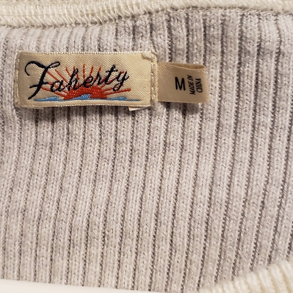 Faherty Shirt Top Ribbed Sweater Medium - Picture 4 of 5